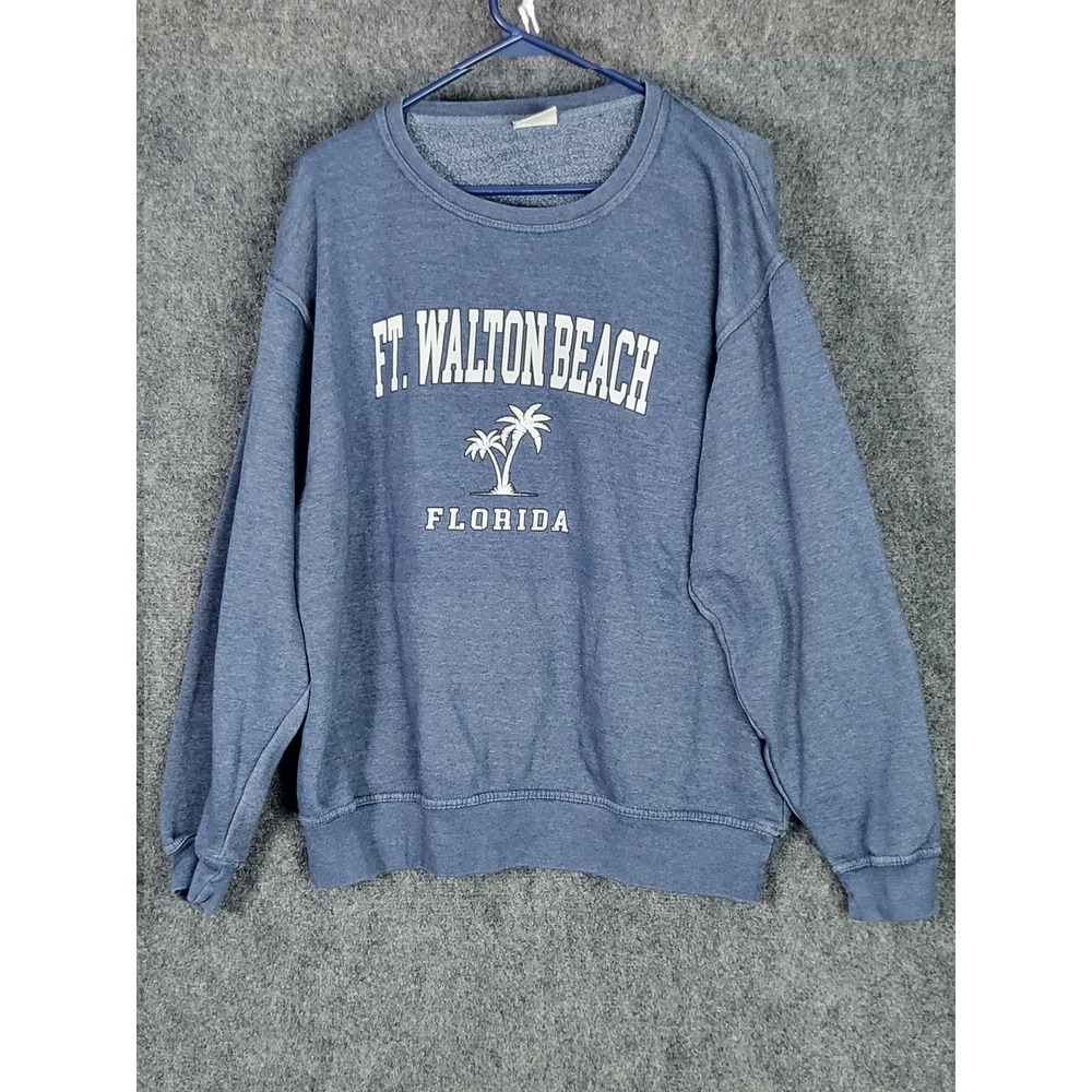 VTG Ft Walton Beach Florida Sweatshirt - Pacific & Co Blue Mens Large Streetwear